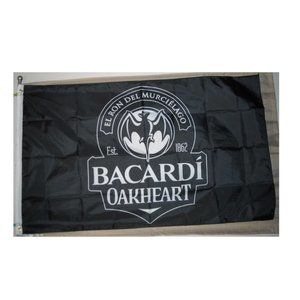 Bacardi Oakheart Rum 3'x5' Black Flag Banner Bacardi Cuba